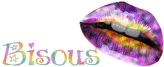 bisous bouche multicolors